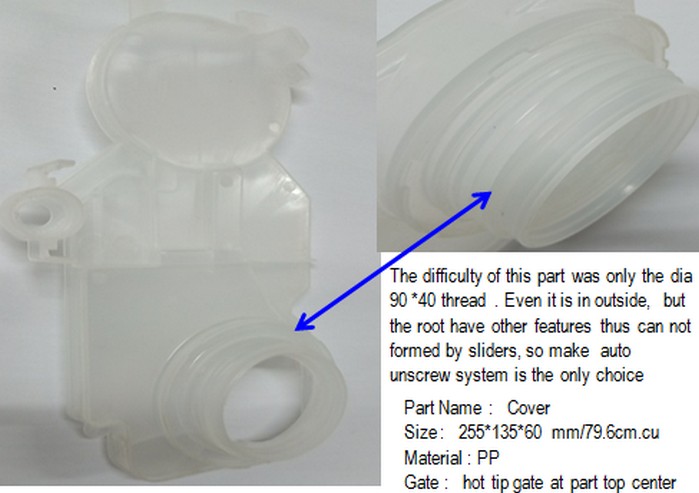 Filter Cover Mold Auto unscrewing the thread