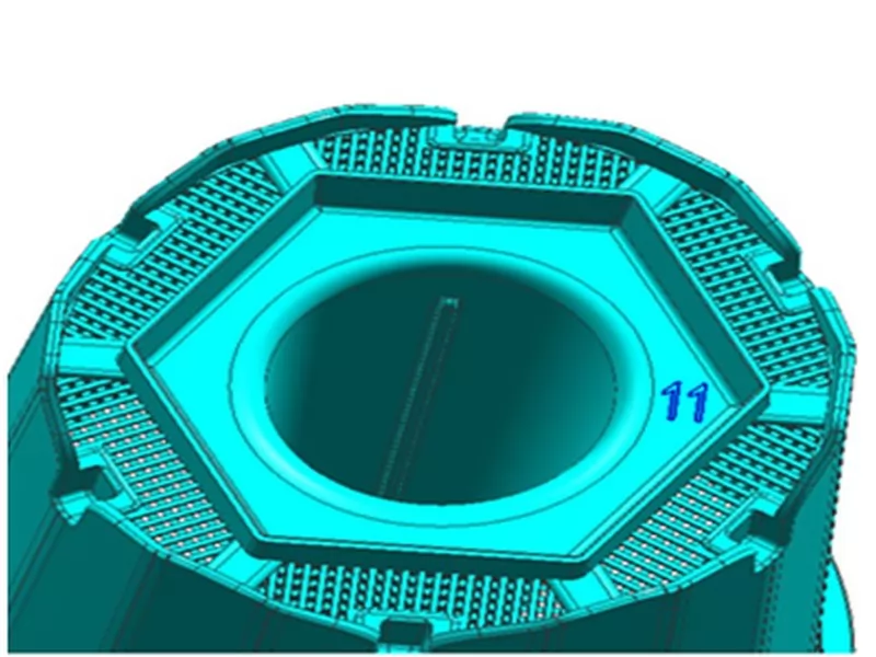 Filter parts with small grids 0.3mm slots for water flow  